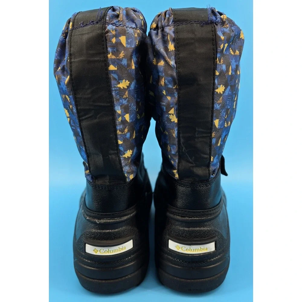 Columbia Kids Powderbug Snow Boot Sz 6 Forty Print‎ Black Blue 400g Waterproof